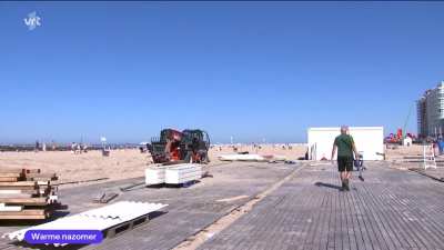 Worker breaks his spade on VRT Journaal