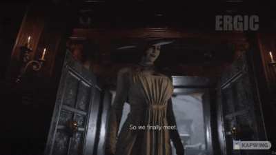 When everyone gets to the Castle and finally meets Lady Dimitrescu
