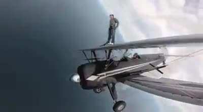 Standing on top of a plane