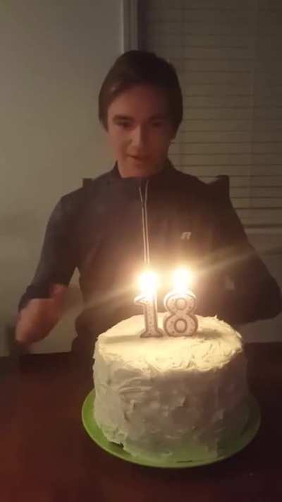 Blowing a candle out in 2017