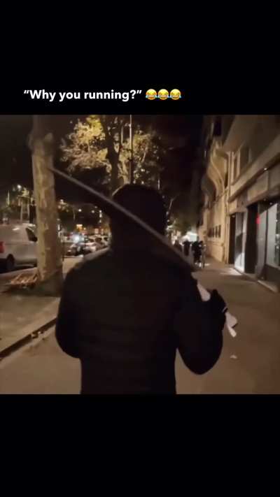 what would you do if you saw this guy walking towards you? 