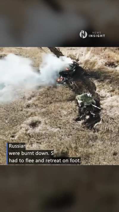 Ukrainian Defence Forces destroyed a large column of Russian tanks, which went on an offensive at Vuhledar. Russian armoured vehicles and tanks were burnt down. Surviving Russian troops had to flee and retreat on foot.