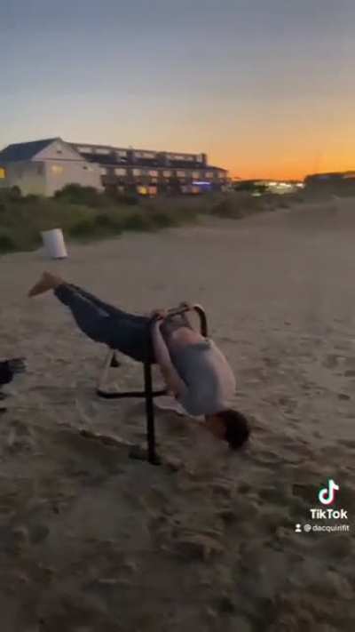 Calisthenics beach workout