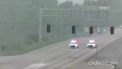 Car crashes after trooper lays down spike strips during police chase