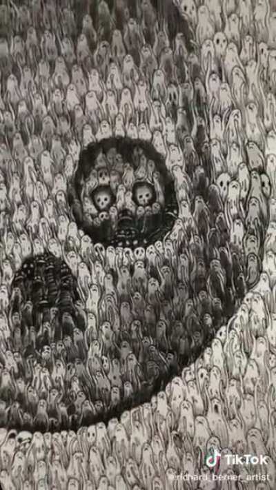 making a skull out of ghosts