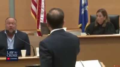 Alex Jones has been broadcasting his show during his defamation trial. He's been calling the judge a 