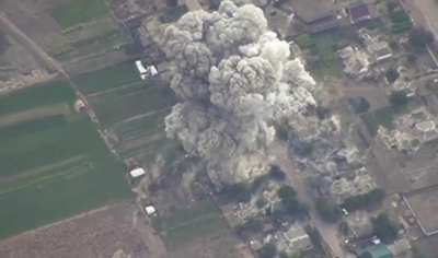 Russian FAB strikes on a Ukrainian position