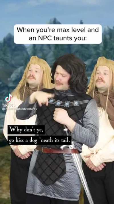 When you’re max level and an NPC taunts you
