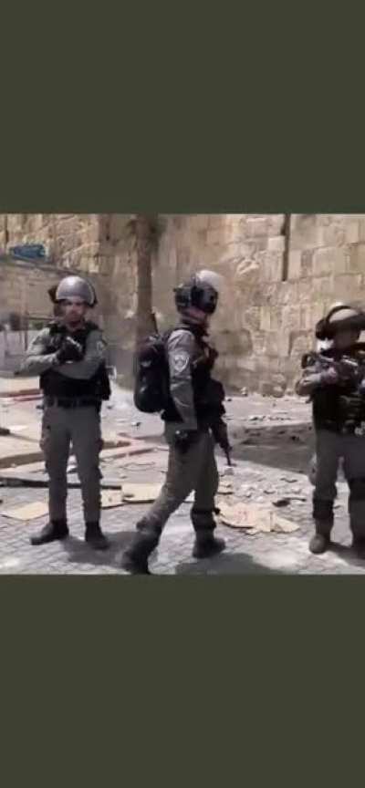 A journalist caught an israeli soldier about to throw a grenade at medics and am ambulance but he stopped when she caught him on camera.