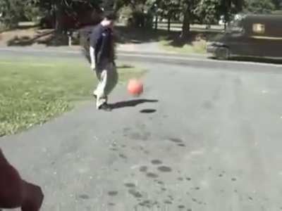Might’ve pumped that basketball a bit too much...