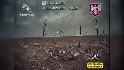 Ukrainian drone chasing after two ruzzian soldiers near the destroyed van (the work of 