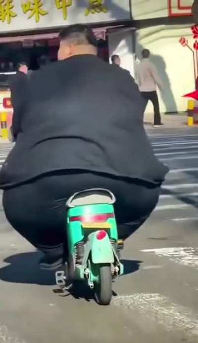 HMF while I cosplay Kim Jong Un on a scooter…