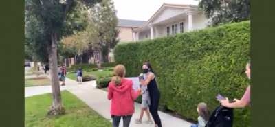 Antivaxxers harassing toddlers walking to school