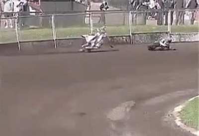 Motorcycle takes an unexpected turn