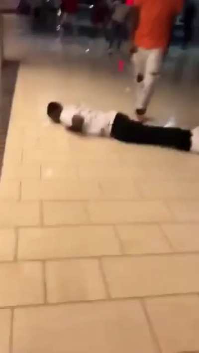 Aggressive person stomps the head of his victim