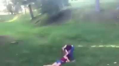 The girl in the dark hair realized halfway into the fight.....she fucked up lol