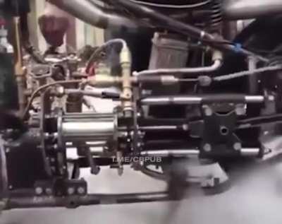 Coal-powered motorcycle. Expensive gasoline is no problem comrade!