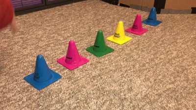 Baby Donut weaving between cones!