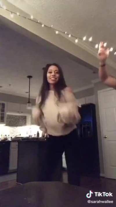 Not a care in the world that her bra isn’t even on her tits