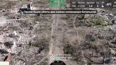 Andriivka, Ukrainians send an UAV with a loudspeaker,  calling remnants of the Russian unit to surrender
