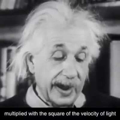 Einstein explains his famous formula, E=mc².
