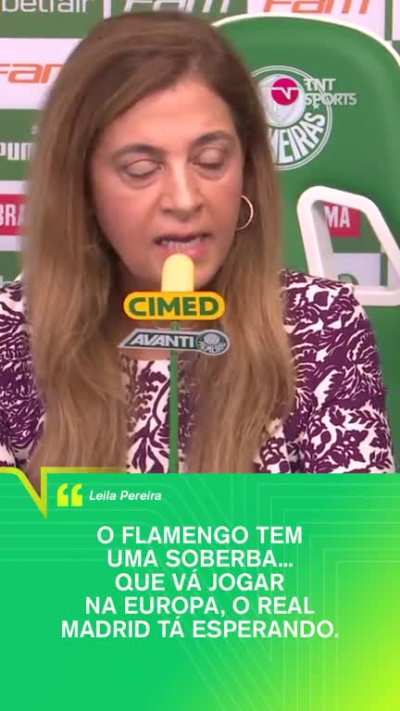 Trechos da coletiva da Leila em que ela cita o impasse nas reuniões na Libra e crítica a diretoria do Flamengo