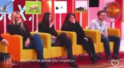 French TV show invited people with unusual laughs to sit together…..