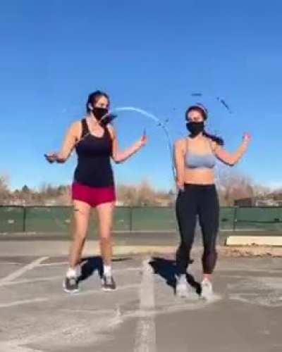 Girls Sharing Jump Ropes