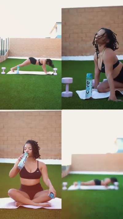 Halle while working out | IG 12/19/2025