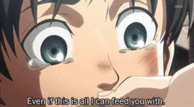 Mikasa feeding Eren