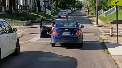 Young lady threatens to commit assault with a deadly weapon on a pleasant morning ride.