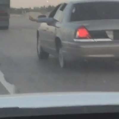 No tire, no plates, going 80+kmh and litters .. do we have a winner ?
