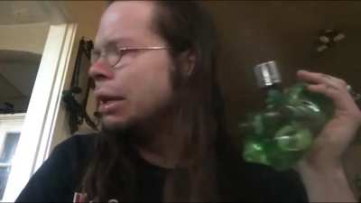 That Gothic Stoner sure can handle a bong.