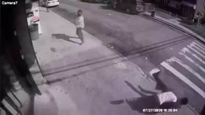 Shoulder check leads to bullet holes in the chest