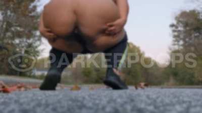 pooping on the side of the road :)