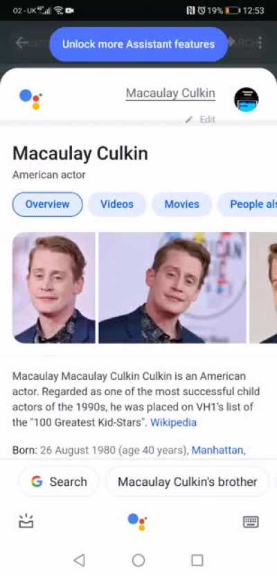I forgot who the actor was for Kevin in home alone and asked Google who it was
