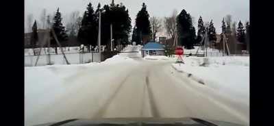 Speeding+winter+turn=
