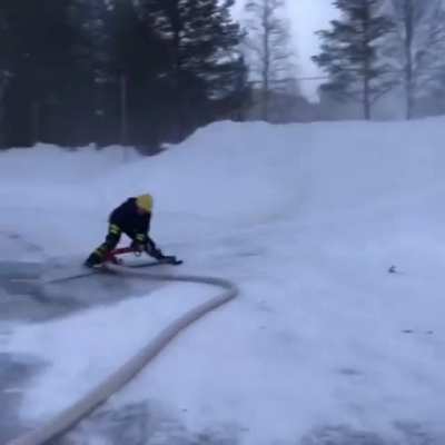 Fireman lets loose