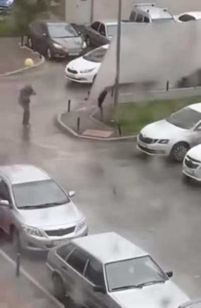 Walking on a metal sheet during a Windy Day