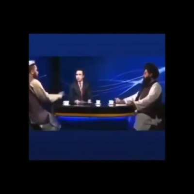 A talkshow yesterday hosted a neutral mullah (left) with a Taliban mullah (right) and they spoke about Panjsher