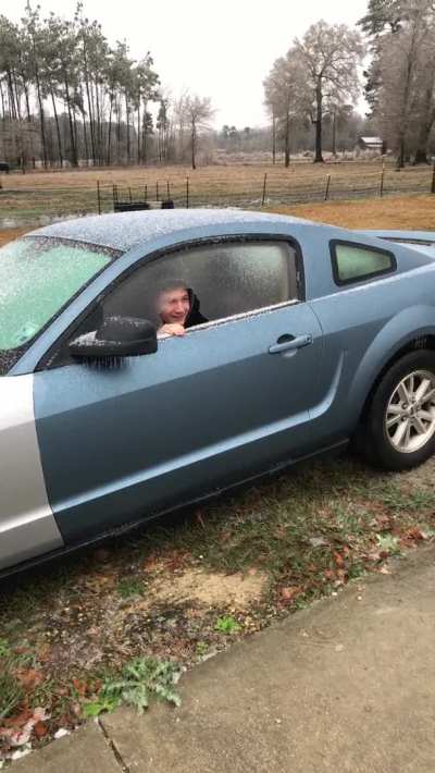When you get ice in your car...