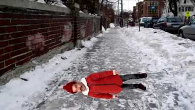 Freddie Mercury slips on ice and can’t get up.