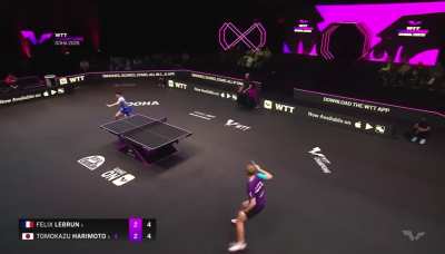 absolutely nutso rally between Felix Lebrun and Harimoto