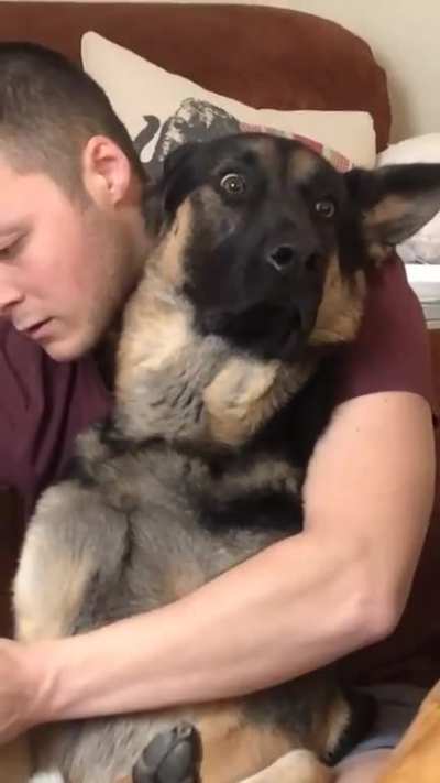 Big funny doggo afraid of nail clippers