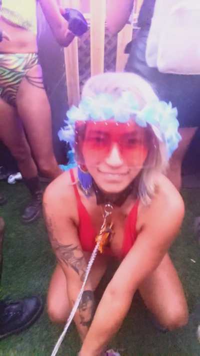 Front row slut at Dirtybird Campout