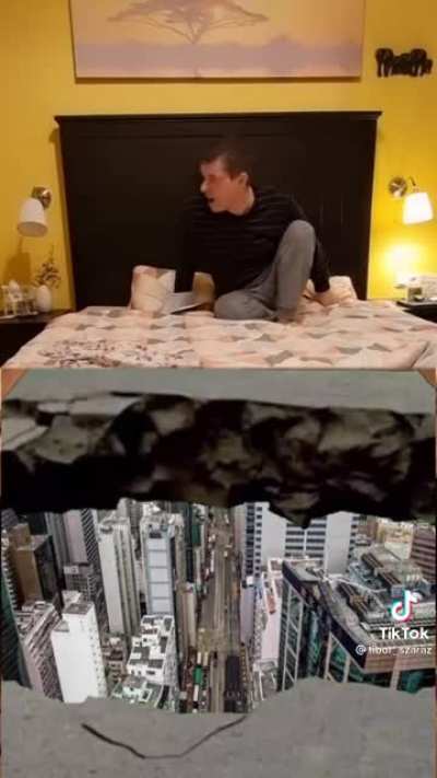 Man falls out of a building