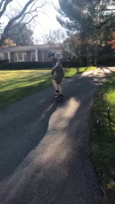 On my cousin’s skateboard