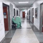 Hospital staff having some fun