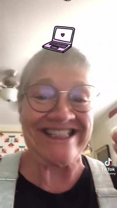 Grandma embracing technology and enjoying her hobbies