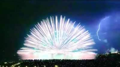When lightning meets fireworks